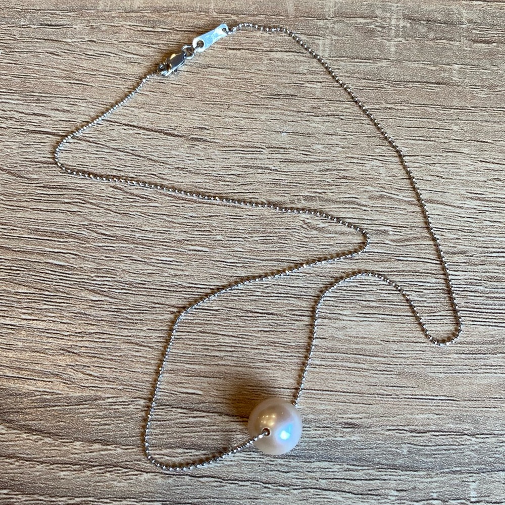 GENUINE 925 Sterling Silver South Sea Freshwater Pearl Pendant Necklace - Picture 7 of 10